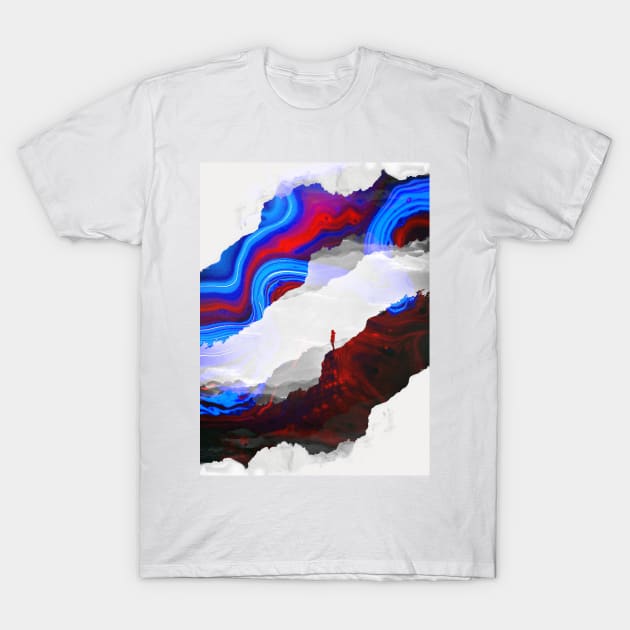 Blue Waves of Isolation T-Shirt by StoianHitrov